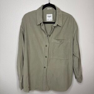 Abercrombie & Fitch Oversized Corduroy Button-Up Shirt